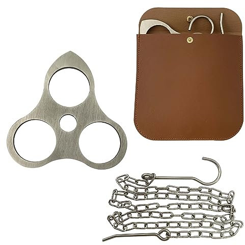 Stainless Steel Picnic Support Triangle,Suitable for Camping And Outdoor Cooking Triangle,Can Be Transformed Into a Tripod with Adjustable Chain Hanging Cookware,An Essential Outdoor Tool