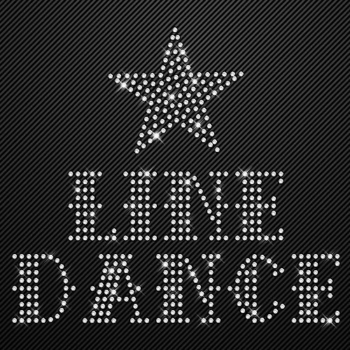 Glitzerdeals Bügelbilder aus Strass Line Dance Schriftzug mit Stern kristall Aufbügler für Textilien Karneval Kostüm Line Dance Strassmotiv Stern Aufbügler Glitzer Cowgirl