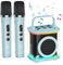 TONOR Mini-Karaoke-Maschine mit Zwei kabellosen Mikrofonen, tragbarer Bluetooth-Karaoke-Lautsprecher für Kinder mit LED-Lichtern, Geschenke für Mädchen, Jungen, Geburtstag, Zuhause, Party