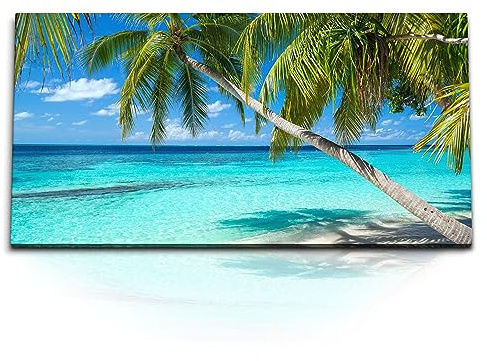 Paul Sinus Kunstdruck Bilder 120x60cm Palmen Sonnenschein Insel Karibik Sommer Traumstrand