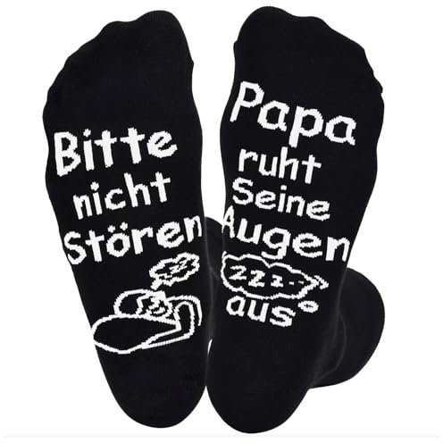 Brightdeal Lustige Socken für Papa Opa, Bitte nicht Stören Papa ruht Seine Augen aus Socken, Socken Geschenke zum Geburtstag für Größen 38-46