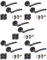 HANDLEZONE® 5 Sets Neemo Internal Door Handles on Rose Lever Latch Packs with Ball Bearing Hinges - Black Matt