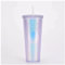 Becher 710 ml Diamant Kaffeetasse Kaltwasserbecher Tumbler Cup mit Strohdoppelschicht Durian Cup ohne Logo Emaille Becher (Color : E-Light, Size : 701-800ml)