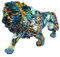 eLymwoo Große Skulptur, Löwe, Tiger, Statue, bunte Wasserübertragung, abstrakte Graffiti-Tierskulptur, Heimdekoration, Geburtstagsgeschenk, Wohnzimmer, Arbeitszimmer, Kunstdekoration, 25,4–35,6 cm