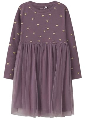 Name IT Mädchen Nmfnadja Dress Noos Kleid, Arctic Dusk, 92 EU