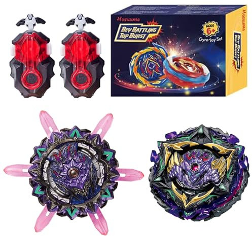 Hozuumo Battling Tops Turbo Starter Set, 4D Metall Fusion Kampfkreisel, Arena Spinning Tops mit Launcher, Geschenk-Sets für Kinder,1-15