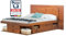 Bett mit Stauraum 180x200 + Platzsparendes Kopfteil + Lattenrost: Set Bali Karamell. Doppelbett mit Bettkasten u. Ultra dünnes Kopfteil. Möbel aus Kiefer Massivholz, optimal f. kleine Schlafzimmer