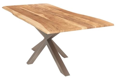 Liadomo Esstisch 180x90 Isa Natur, Spider-Gestell Silber