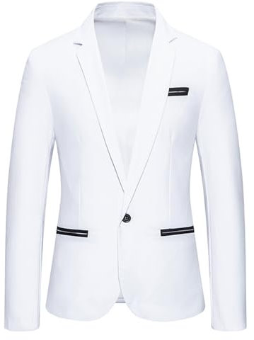 Mens Casual Suit Blazer Jackets Stand Collar Lightweight Lined Business Coats Windbreaker Blazer for Men Woolen Coat Style Long Sleeve Buttons Suit, Casual Slim Fit Blazer Solid Jackets with Pocket