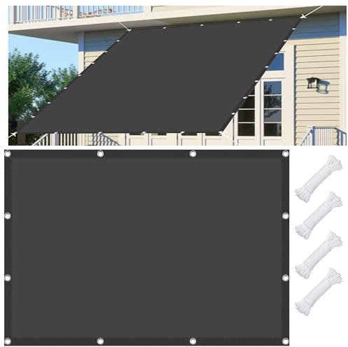 Sonnensegel Nach Maß mit Ösen 550 x 740 cm Beschattungsnetz Gewächshaus Hagelschutznetz 95% UV Schutz Reißfestes Polyester-Gewebe für Balkon, Pool, Garten Sonnensegel, Dunkelgrau
