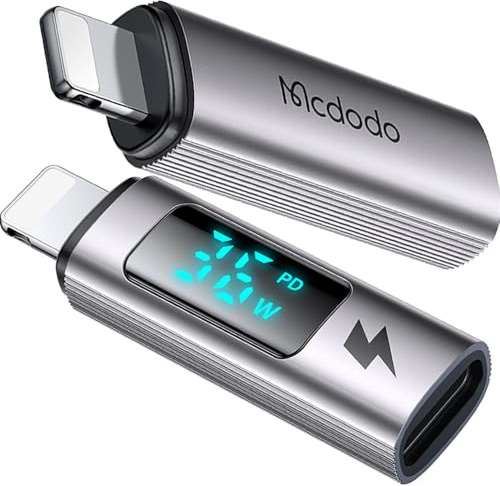 mcdodo USB C Lightning Adapter 2 Stück Adapter USB C iPhone 36W mit LED Display Schnellladung und Datenübertragung für iPhone kompatibel mit iOS-Geräten i-Phone 14/13/12/11/XS/XR/SE/8 i Pad