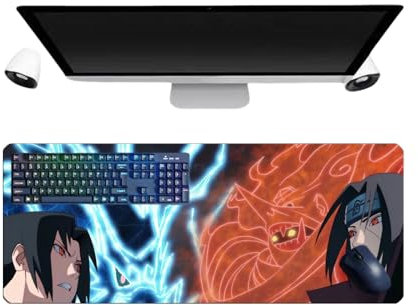 Japanese Anime Uchiha Itachi Tapis de Souris XL Multifonction Gaming Tapis de Souris 3mm Bureau Anti-Glissant Surface Texturée pour Ordinateur pour Ordinateur Gamer-Bureau-Maison et Portables