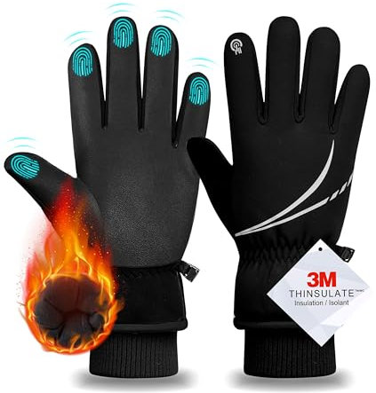 FORVEVO Skihandschuhe Herren Damen wasserdichte,Winterhandschuhe Herren Warme,3M Thinsulate Touchscreen Winddicht Snowboardhandschuhe für Laufen Skifahren Wandern Motorrad Radfahren(XL)
