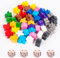 Tcnzdy 48 Stück Spielfiguren für Brettspiele, 4 Stück Würfel Holz, Kleine Spielfiguren Holz Gemischte Farben Brettspiel Zubehör, Bunte Spielfiguren für frühe Bildung (12 Farben