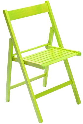 Marvin Sedia in Legno Pieghevole Birreria Colorata Interno o Esterno Salvaspazio Richiudibile da Campeggio Giardino Cucina Legno Massello Di Faggio (1, Verde)