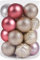 Beinhome Weihnachtskugeln 20 TLG.6cm Christbaumkugeln Weihnachtsbaumschmuck Mit Schlüsselband Bruchsicher Plastik Weihnachten Deko mit Anhänger für Party Weihnachtsdeko Rosa Silber Gold