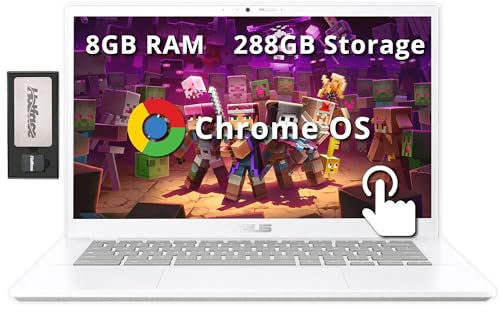 ASUS Chromebook Plus - Laptop con pantalla táctil FHD de 14 pulgadas, Intel i5 1335U, 8 GB LPDDR5, 288 GB de almacenamiento (SSD de 128 GB + juego de estación de acoplamiento de 160 GB), gráficos