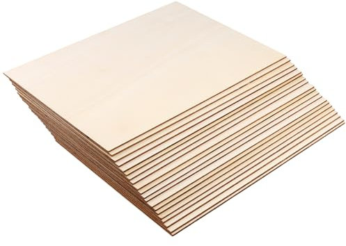 FUNSUEI 20 Stück 3mm Sperrholz, A4 Sperrholzplatte, 300 x 210mm Holz Platten Zum Basteln Holzplatte für DIY Bastelarbeiten, Deko