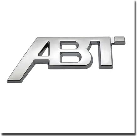 AQXYWQOL 3D Metall ABT Abzeichen Auto Kofferraum Aufkleber Lufteinlassgitter Dekoration Farbe ist konstant, verblasst Nicht und beschädigt(Silver-11.2cm*4.6cm)