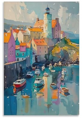 Dingle Halbinsel Aquarell Gemälde Irland Landschaft Poster Wandkunstdruck Heimdekoration Geschenk für Irland-Enthusiasten ohne Rahmen 50 x 75 cm