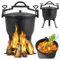 Chaudron en fonte sur le barbecue, feu de camp, marmite à goulache, pommes de terre au four, chaudron de chasseur, 8 l