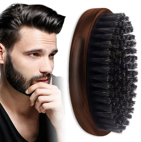 Beard Brush & Bartkamm Männer Set, Premium Bartbürste Männer – Bart Bürste für Bartpflege & Styling, Taschen-Schnurrbart- und Bartbürste, Bart Bürste Männer Geschenk