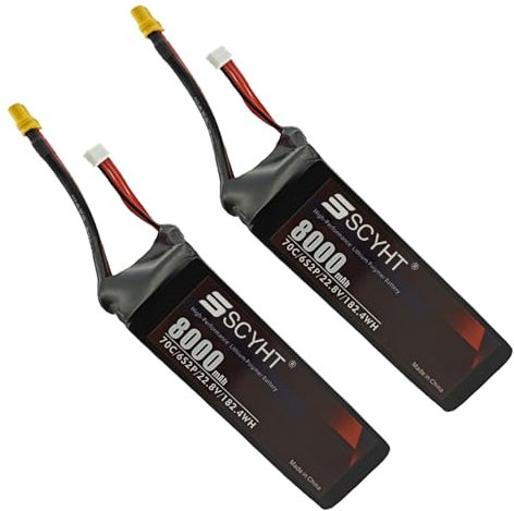 SSCYHT 70C Lipo Batteries 22.8V Li-ion Battery 6S 8000mAh Lithium Battery Replacement for Drone for 50W - 180W Motors,22.8V8000mAh 2Pack
