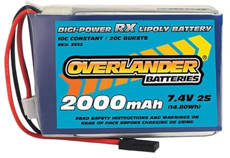 Overlander 2S Digi-Power 2000mAh 7.4v 2S LiPo Receiver Pack Battery - OL-3532