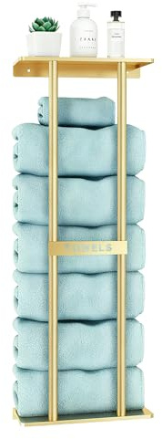 Bathroom Towel Storage Rack,Wall Mounted Bath Towel Holder | Rolled Linen Organiser for Guest Washrooms, Holding Bath Sheets and Bathroom Essentials in Homes, Spas, Salons and Hotels