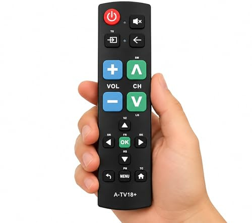 Universal Big button TV Remote for the elderly, for LG Samsung Hisense TCL Sony Panasonic Philips Sharp Toshiba Fire tv