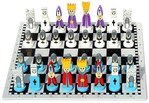 Wooden Chess Set - 30.3x30.3cm | Family Party Entertainment Table Games with Laptop Chess Kit, Interactive Toy, Learning Game for Bam