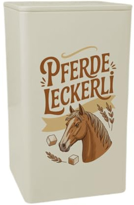 speecheese Pferde Leckerli Spruch Dose 900ml Vintage-Illustration | Vintage-Pferdekopf mit Weizenhalmen, Metalldose mit Deckel, lebensmittelecht für Pferdeliebhaber, Reiter und Stall.