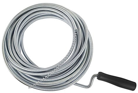 5m x 9mm Steel Coiled Drain Sink Shower Bath Unblocker Plunger Pipe Waste Rod