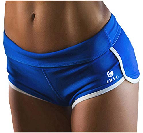 Kipro Damen Sport Hoch Strecken Eng Mini Sexy Shorts Blue M