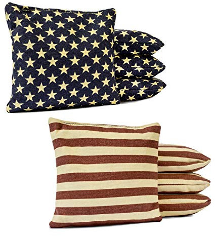 Cornhole Bags für Enten, mit Maiskornfüllung, 8 Stück, Distressed Star/Stripe