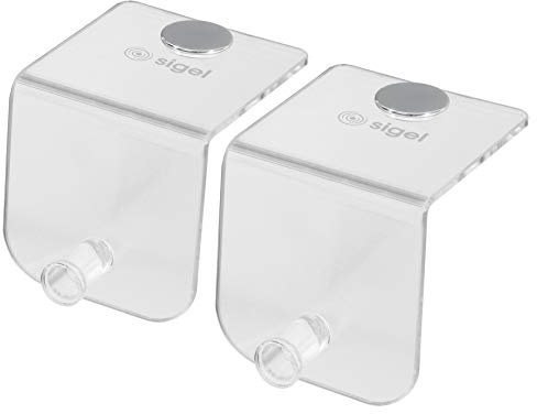 SIGEL SB700 Flipchart Hooks, 6 X 6 X 6.3 Cm, Transparent, Acrylic, 2 Pieces