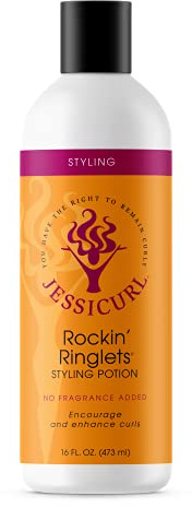 Jessicurl Rockin' Ringlets Styling Potion, ohne Zusatz von Duftstoffen, 16 Fl oz. Lockenverstärker mit Leinsamenextrakt, Locken definierender Styler für lockiges Haar und Frizz-Kontrolle