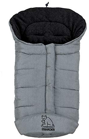 Eisbärchen Winter-Fußsack für Kinderwagen 7965 SG hellgrau-schwarz