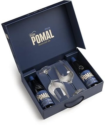 VIÑA POMAL 106 Barricas Reserva - Vino Tinto DO Rioja - Estuche regalo 2 botellas 75cl + 2 copas