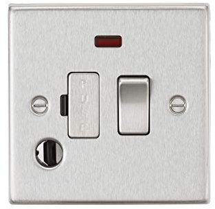 Knightsbridge CS63FBC 13A Switched Fused Spur Unit with Neon & Flex Outlet - Square Edge Brushed Chrome