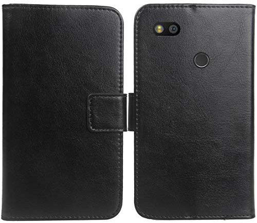Gukas PU Leder Tasche Hülle Für Fairphone 3/3+ / 3 Plus 5.65 Handy Flip Lederhülle Handyhülle Brieftasche Schutz Case Cover Etui (Schwarz)