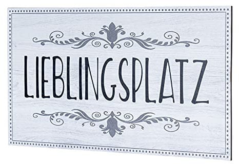 Wandbild 40x20cm Lieblingsplatz Spruch Deko Wandschild Bild Dekoschild Schild Wanddeko Geschenkidee