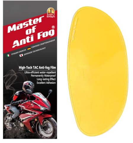 XII WY Universal Motorrad Helm Schild Antibeschlag Folie Gelb Nachtsicht Visier Linse Einsatz Nebelfest 11.5cm X 24 cm