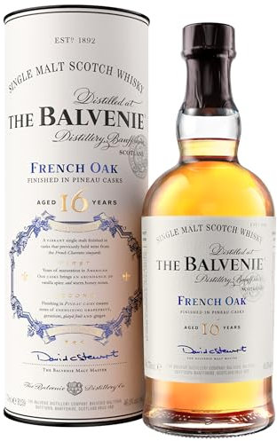 The BALVENIE - French Oak - 16 Ans - Single Malt Scotch Whisky - Double Maturation, Affinage en Fûts de Chêne Français ex-Pineau - 47,6% Vol. - Bouteille 70cl avec Giftbox