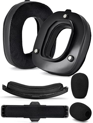 A50 Gen 4 Mod Kit – defean Ersatz-Ohrpolster und Kopfband, kompatibel mit Astro A50 Gen 4 Headset, Ohrpolster, geräuschunterdrückender Schaumstoff, zusätzliche Dicke (schwarzes Protein und Velour)