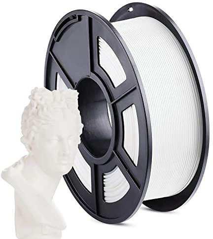 PLA 3D Printer Filament 1.75mm, High Toughness 3D PLA Plus Filament 1KG Spool, Dimensional Accuracy +/- 0.02mm, Cardboard Spool Print with Most FDM 3D Printers (White)