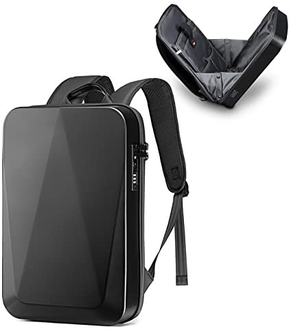 JUMO CYLY Sac à dos antivol pour ordinateur portable, sac à dos de voyage étanche avec clé USB pour ordinateur portable de 17 pouces, noir, Normal, Sac à dos antivol pour ordinateur portable à coque
