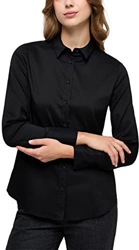 ETERNA Fitted Bluse Langarm Performance Hemdkragen Stretch schwarz