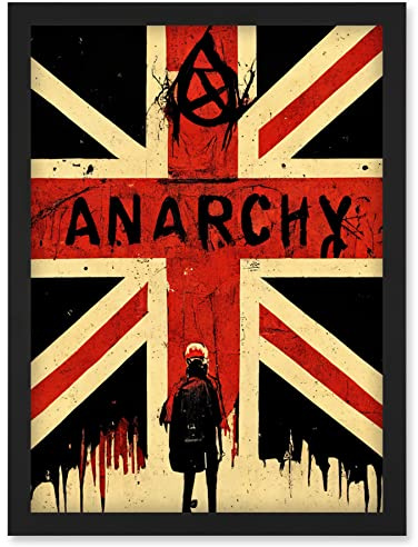 Doppelganger33 LTD Civil Unrest Punk Rioting UK Houses Parliament Riot Artwork Framed Wall Art Print A4