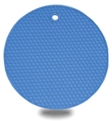Silikon Topfuntersetzer, Silikon-Untersetzer, rutschfeste Untersetzer, Topf Untersetzer, Silikon Topflappen, Wabensilikon-Topffolie, Multifunktionales Silikon-Pad (Blau)